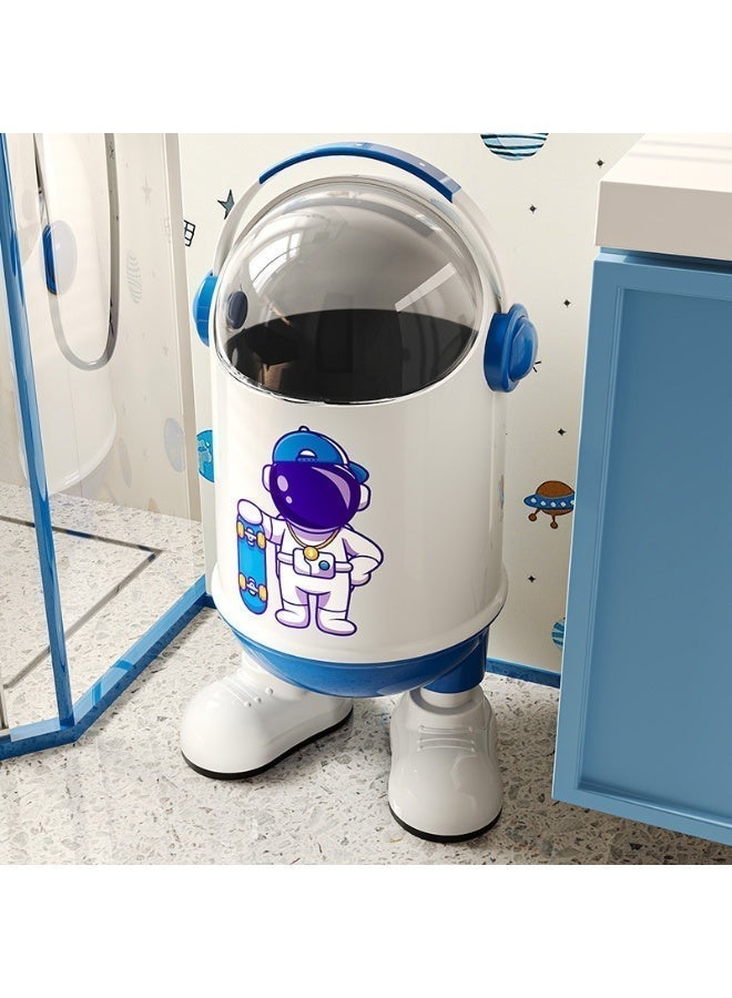 يلا اكس سلة مهملات بلاستيك  بغطاء بتصميم كرتوني – سلة قمامة لغرفة الأطفال والحمام ، سهلة التنظيف - Image 4