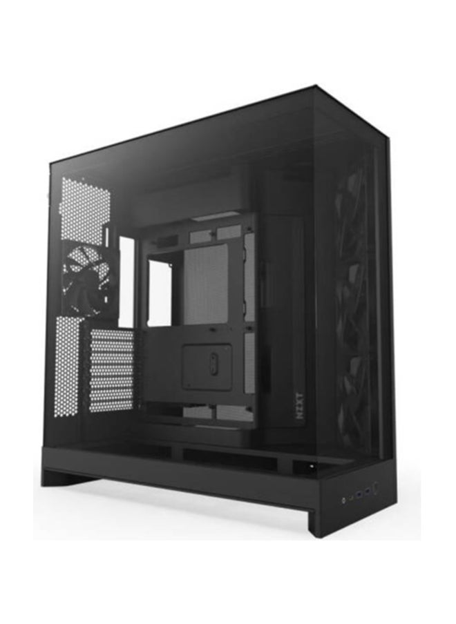 NZXT - H9 Flow Dual-Chamber ATX Mid-Tower Case High-Airflow Design with Panoramic Tempered Glass, Supports Dual 360mm Radiators, Up to 10 Fans, E-ATX Compatibility, Black | CM-H92FB-01 - Image 1