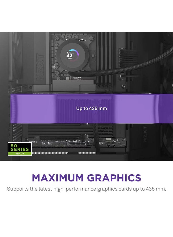 NZXT - H9 Flow Dual-Chamber ATX Mid-Tower Case High-Airflow Design with Panoramic Tempered Glass, Supports Dual 360mm Radiators, Up to 10 Fans, E-ATX Compatibility, Black | CM-H92FB-01 - Image 1