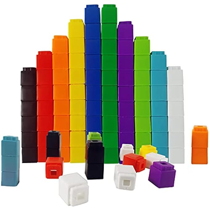 مكعبات العد الرياضية، كتل الأرقام التعليمية، ألعاب صفية لمواد التعلم في رياض الأطفال، مستلزمات التعليم المنزلي، مجموعة من 100 مكعب رياضي للأطفال من عمر 3 سنوات فما فوق - Image 3