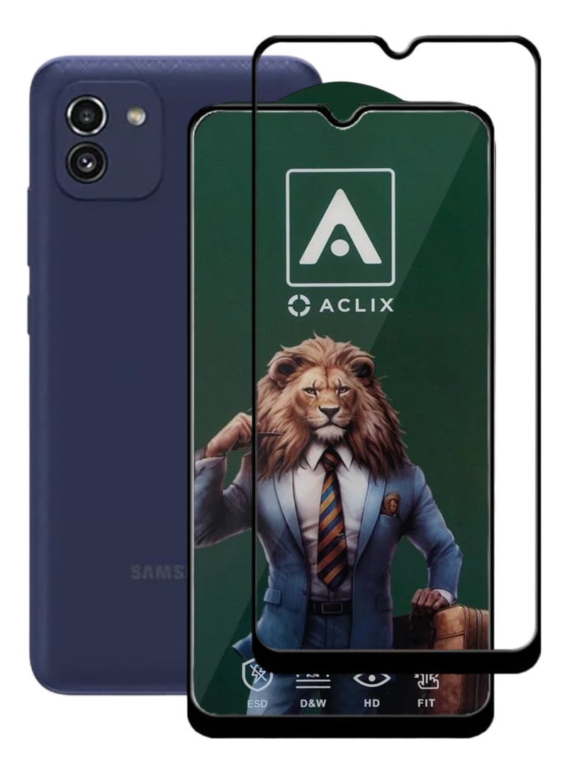 ACLIX Antistatic ESD Dustproof Premium Quality High Definition Tempered Glass Screen Protector Designed For Samsung Galaxy A03 - Image 1