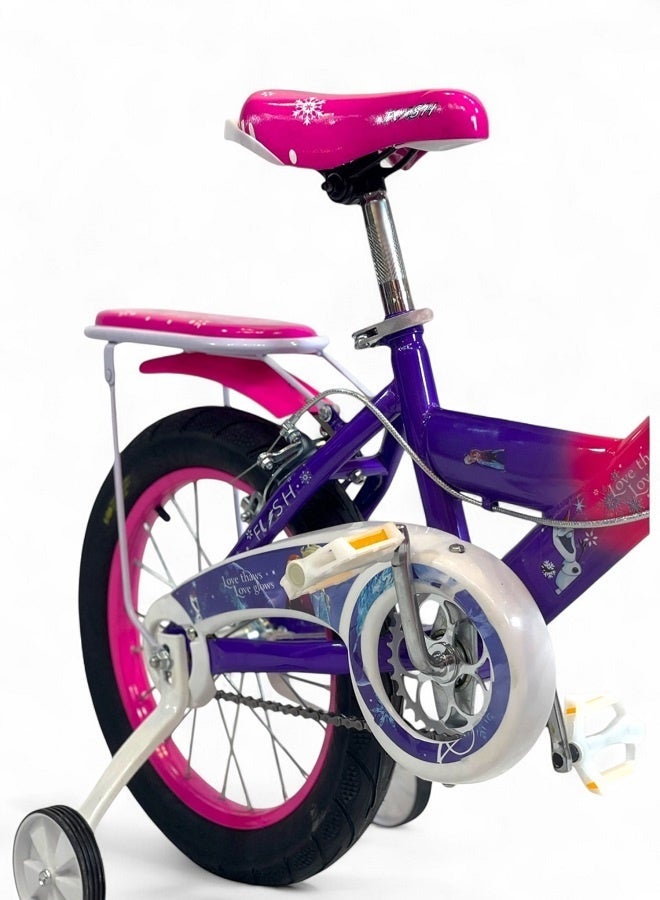 Flash Girls' bike with lights and sounds from Flash - Fuchsia color - Size 16 - From 5 to 8 years - Official agent in Egypt, product GTG TOYS - Image 3