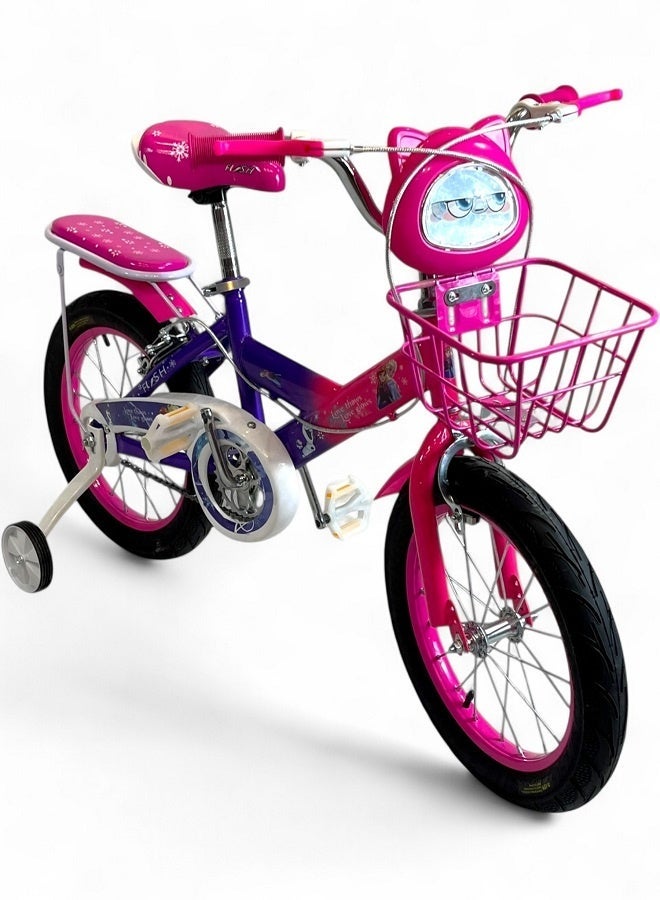 Flash Girls' bike with lights and sounds from Flash - Fuchsia color - Size 16 - From 5 to 8 years - Official agent in Egypt, product GTG TOYS - Image 4