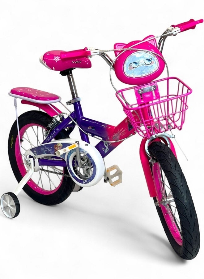 Flash Girls' bike with lights and sounds from Flash - Fuchsia color - Size 16 - From 5 to 8 years - Official agent in Egypt, product GTG TOYS - Image 1