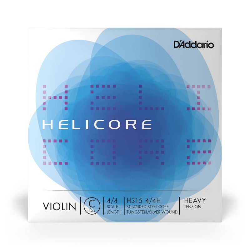 D'Addario أوتار كمان دادرّيو هليكور 44 حجم فضية ملفوفة وتر C H315 44H وتر C فقط توتر ثقيل - Image 2