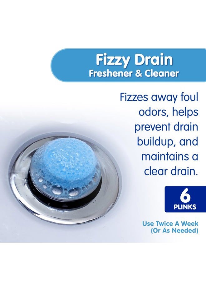 Plink Fizzy Drain Freshener and Cleaner, Prevents Clogs and Removes Odors in Household Sinks, Lemon Scent, 6-Pack - Image 2