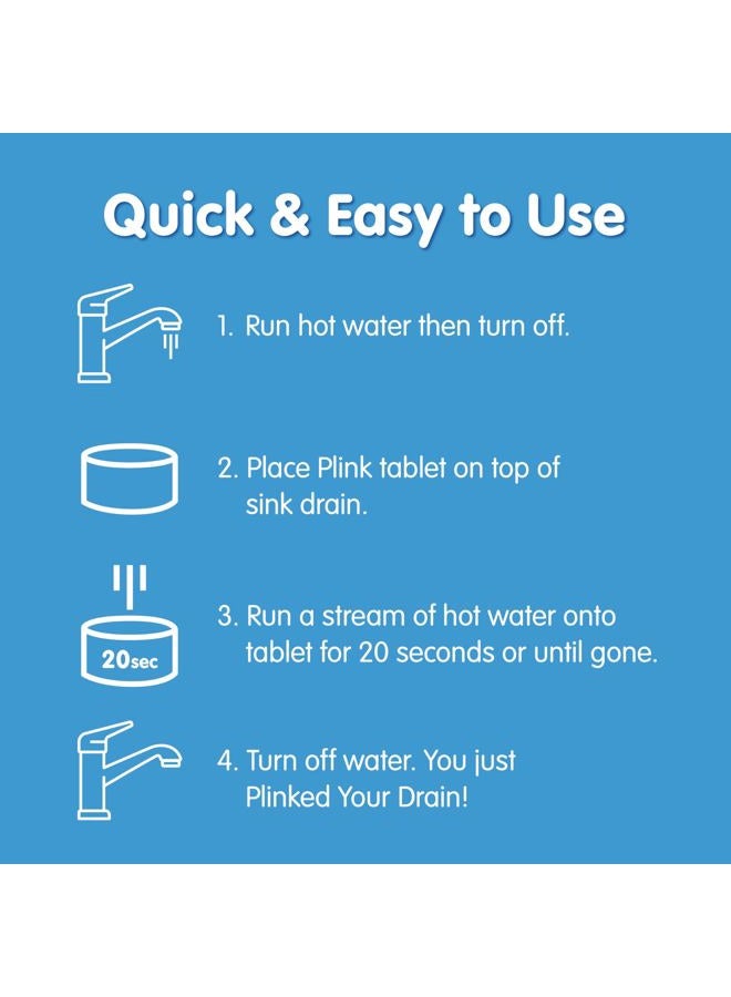 Plink Fizzy Drain Freshener and Cleaner, Prevents Clogs and Removes Odors in Household Sinks, Lemon Scent, 6-Pack - Image 3