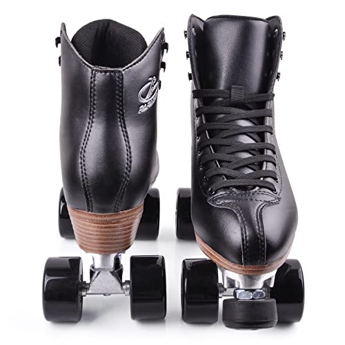 PAPAISON Roller Skates for Women and Girls, Deluxe 2 Layer Microfiber Leather Double Row-Classic Roller Skates for Men, Professional Outdoor Indoor Quad-Skates for Kids & Adults - Image 2