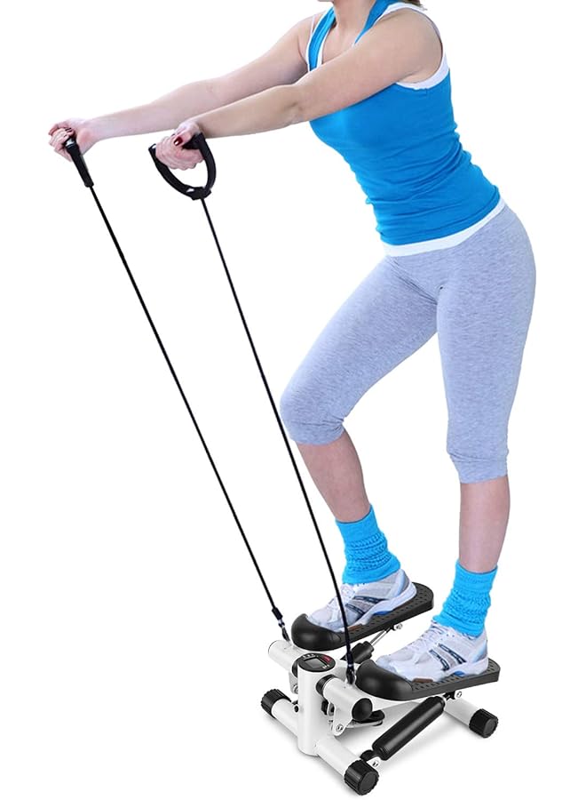 ANDOER Stepper Mini Fitness Twist Stepper Electronic Display Home Exercise Equipment With Resistance Bands - Image 4