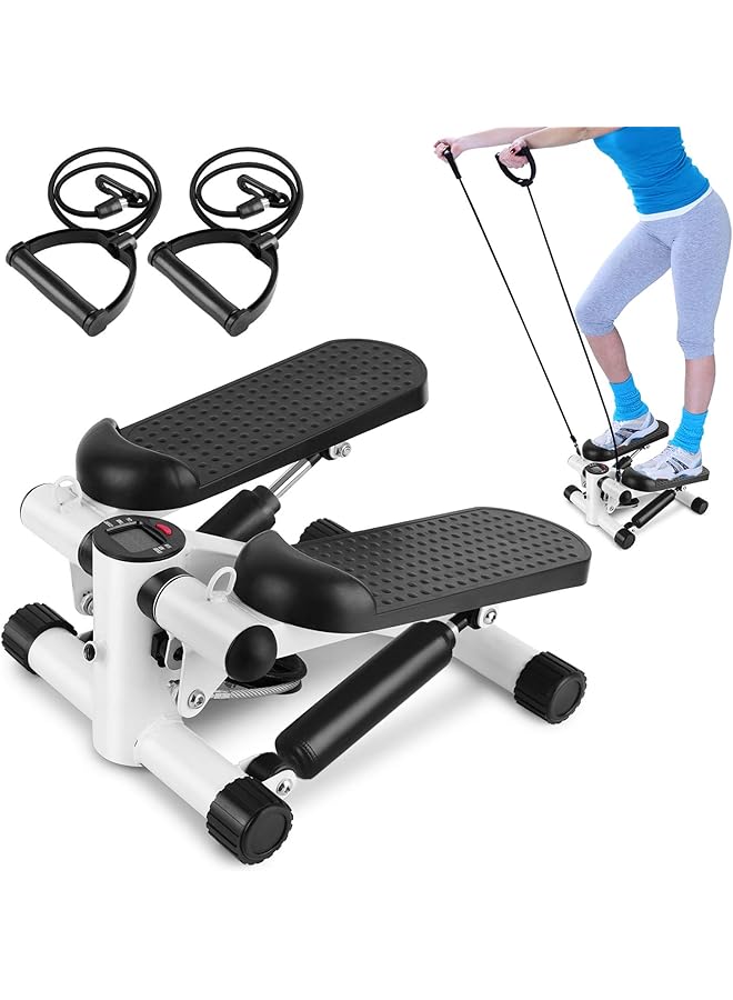 ANDOER Stepper Mini Fitness Twist Stepper Electronic Display Home Exercise Equipment With Resistance Bands - Image 1