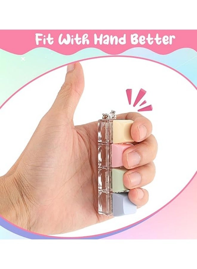 Keyboard Fidget Toy, 4 Buttons Stress Relief Clicky Keychain for Adults Kids, Linear Fingertip Touch Keyring Pass the Time Decompression Desk Gift for Boys Girls - Image 3