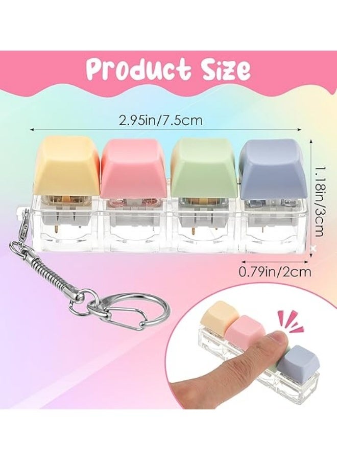 Keyboard Fidget Toy, 4 Buttons Stress Relief Clicky Keychain for Adults Kids, Linear Fingertip Touch Keyring Pass the Time Decompression Desk Gift for Boys Girls - Image 2