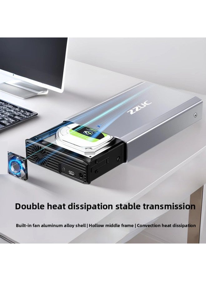3.5 Inch Mobile Hard Disk Box SATA Desktop Computer Mechanical Solid State Hard Disk Box USB3.0 3.1-Colour:Z90-3.1type-c Gray Supports 12t  - Image 5