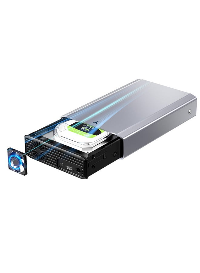 3.5 Inch Mobile Hard Disk Box SATA Desktop Computer Mechanical Solid State Hard Disk Box USB3.0 3.1-Colour:Z90-3.1type-c Gray Supports 12t  - Image 1