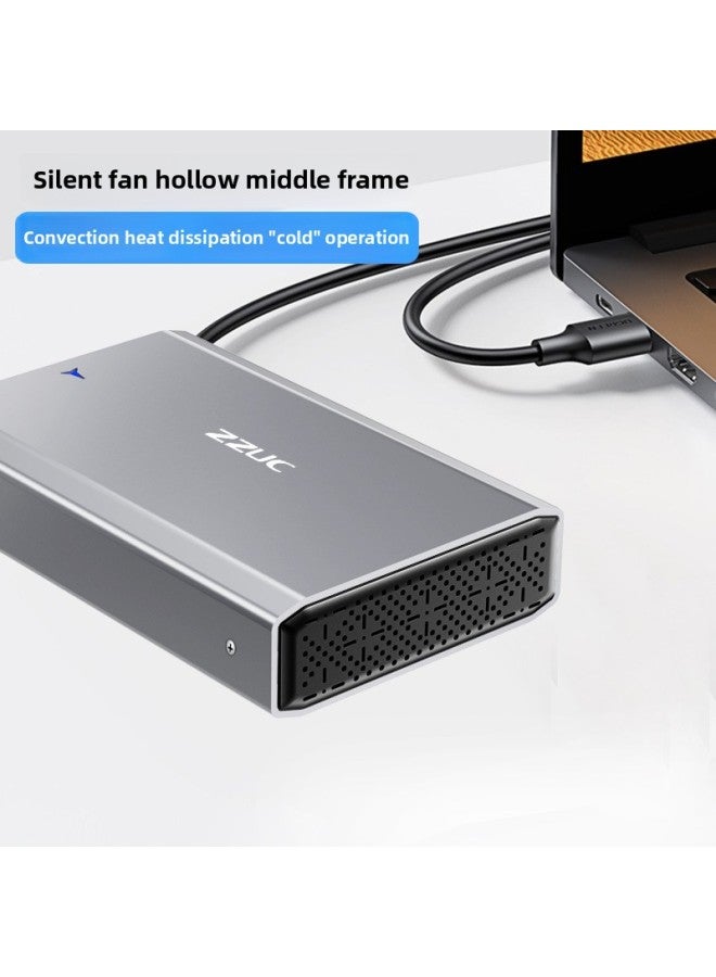 3.5 Inch Mobile Hard Disk Box SATA Desktop Computer Mechanical Solid State Hard Disk Box USB3.0 3.1-Colour:Z90-3.1type-c Gray Supports 12t  - Image 4