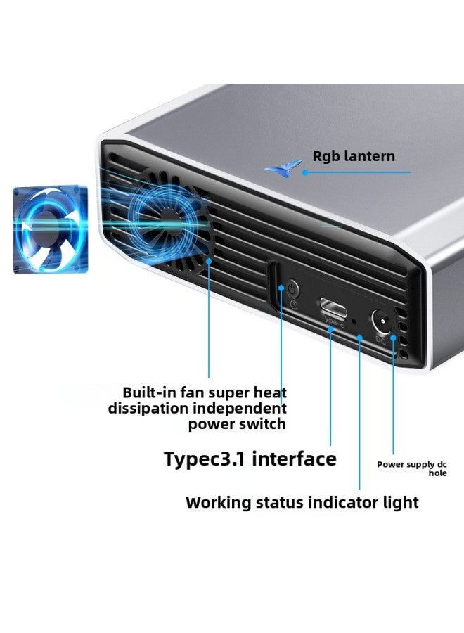 3.5 Inch Mobile Hard Disk Box SATA Desktop Computer Mechanical Solid State Hard Disk Box USB3.0 3.1-Colour:Z90-3.1type-c Gray Supports 12t  - Image 3