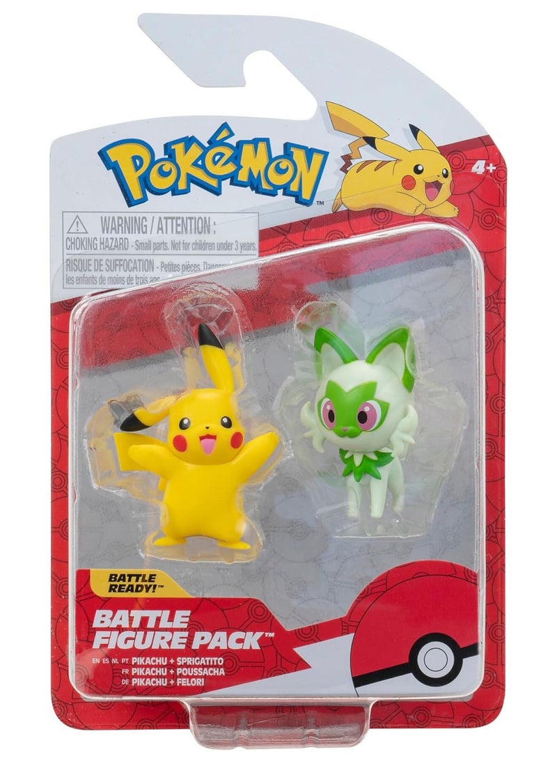 Pokemon Battle Figure Pikachu & Sprigatito  - Image 1