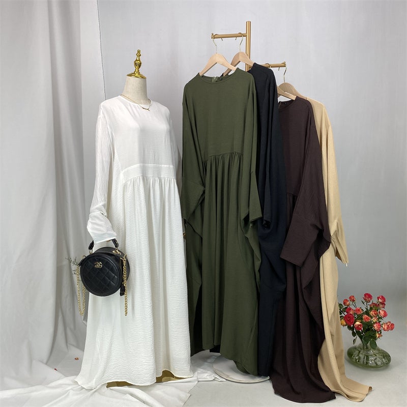 monica fashion Elegant Batwing Sleeve Dress with Inner Waistband - Fashionable Muslim Kaftan - Image 5