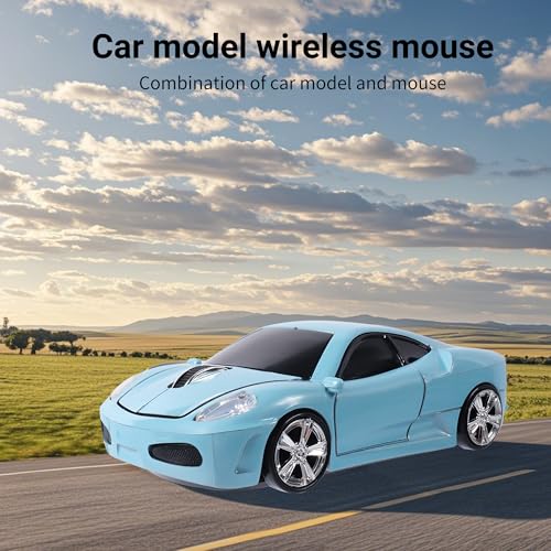 elec Space Wireless Mouse 2.4GHz Cool Sport Car Shape Wireless Mouse Optical Cordless Mice with USB Receiver for PC Laptop Computer 1600 DPI 3 Buttons (Light Blue) - Image 3