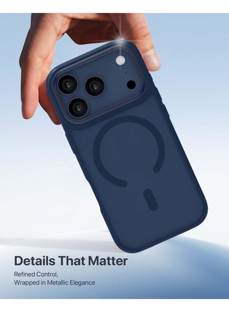 INFINYTY iPhone 17 Pro Max Premium Matte Case, Metallic Accents- Modo Blue, Frosted PC Back, TPU Frame, Metallic Camera Frame for Strength, MagSafe Compatible with N52 Magnet, Metallic Buttons, Anti-Slip Soft-Touch Grip, Military Grade Drop-Protection, Infinyty Lite - Image 4