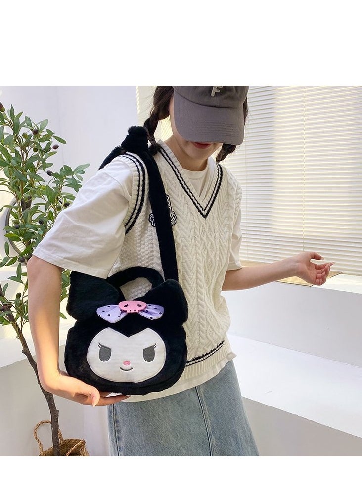 Sanrio - Sanrio Kuromi Shoulder Bag Plush Bag Crossbody Bag Bucket Storage Bag - Image 1