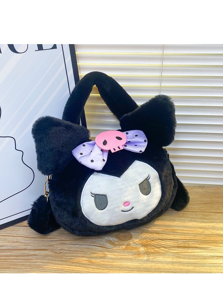 Sanrio - Sanrio Kuromi Shoulder Bag Plush Bag Crossbody Bag Bucket Storage Bag - Image 1