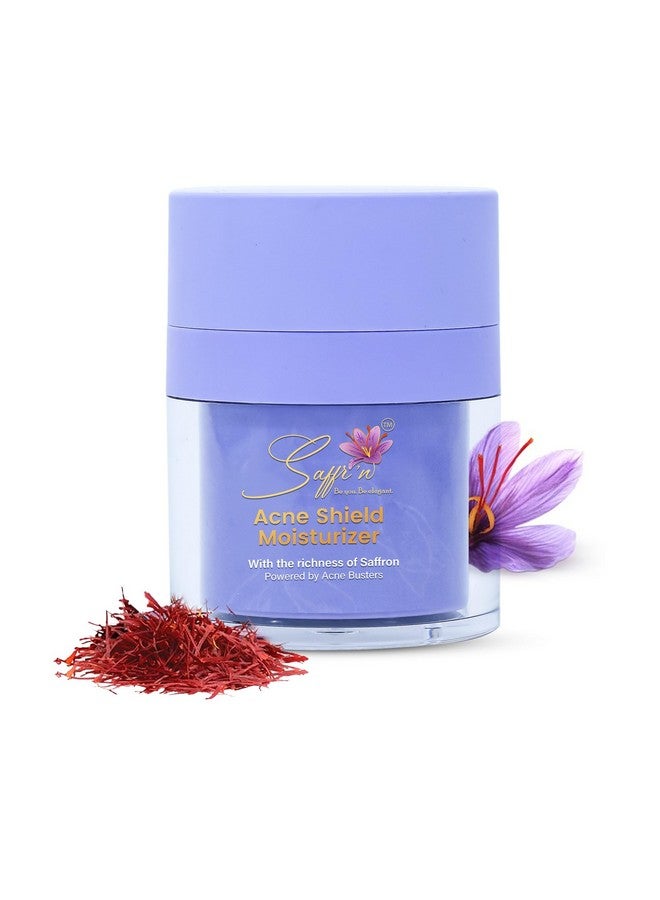 Saffr'n Acne Shield Moisturizer with Acne Buster from Japan, Niacinamide & Saffron | For Acne Breakouts | Fights Acne causing Impurities | Nourishing& Hydrating Moisturizer | For Normal to Oily Acne Prone Skin- 50 ml - Image 1