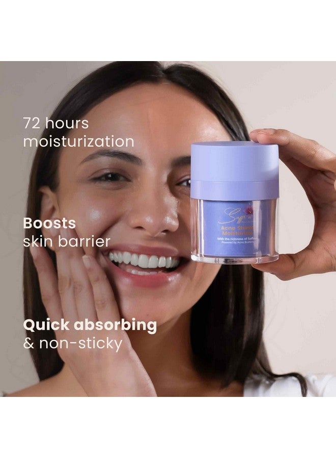 Saffr'n Acne Shield Moisturizer with Acne Buster from Japan, Niacinamide & Saffron | For Acne Breakouts | Fights Acne causing Impurities | Nourishing& Hydrating Moisturizer | For Normal to Oily Acne Prone Skin- 50 ml - Image 3