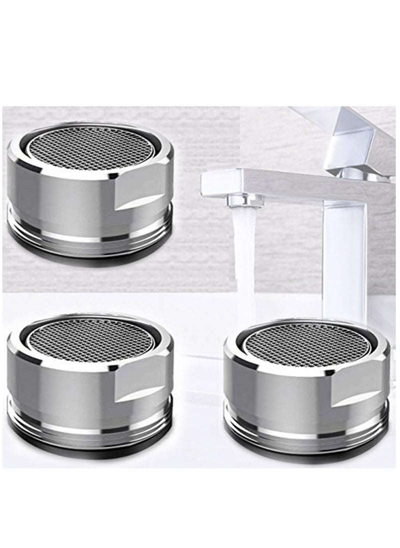 SYOSI 3 Pack Tap Aerators 24mm Replacement Part, Brass Male Spout Threaded Aerator with Gasket, Polished Chrome  for Faucet Kitchen Bathroom  - Image 1