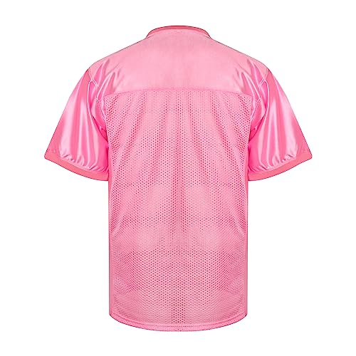 MESOSPERO Men's Football Jersey Blank Football Practice Jersey for Athletic Training and Daily Leisure (Pink, XXL) - Image 2