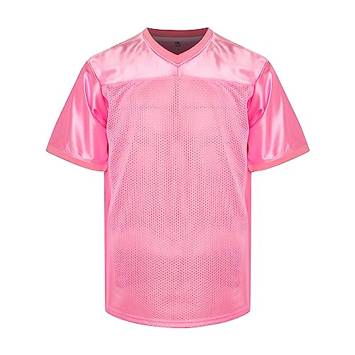 MESOSPERO Men's Football Jersey Blank Football Practice Jersey for Athletic Training and Daily Leisure (Pink, XXL) - Image 1