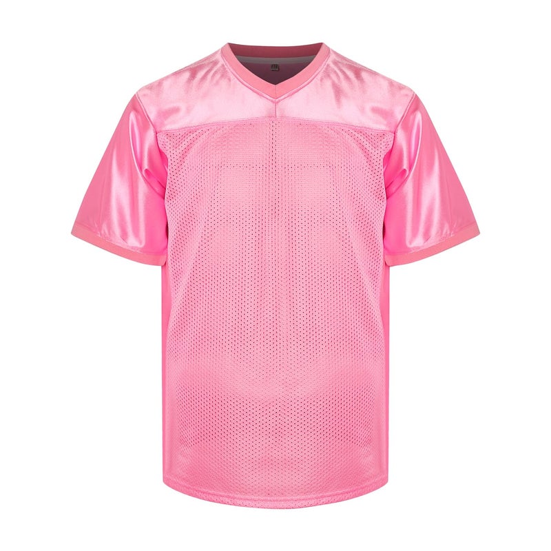MESOSPERO Men's Football Jersey Blank Football Practice Jersey for Athletic Training and Daily Leisure (Pink, XXL) - Image 3