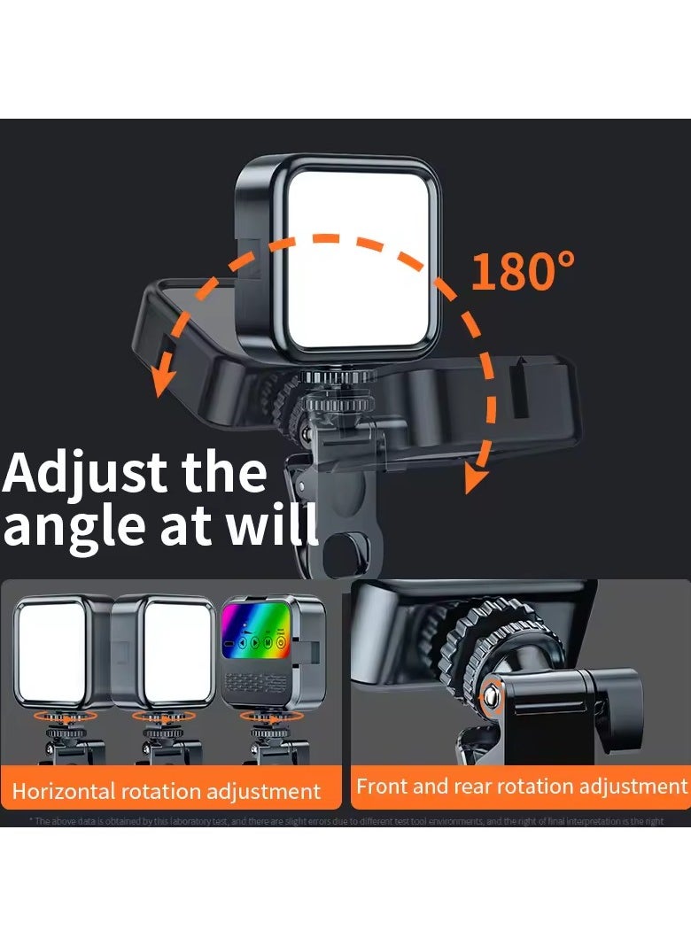 KIIUMI Portable RGB Video Light Fill Light 0-360 Full Color Video Light Dimmable 180 Degree Front and Rear Adjustment Angle for Photography,Video Conference,TikTok  - Image 2