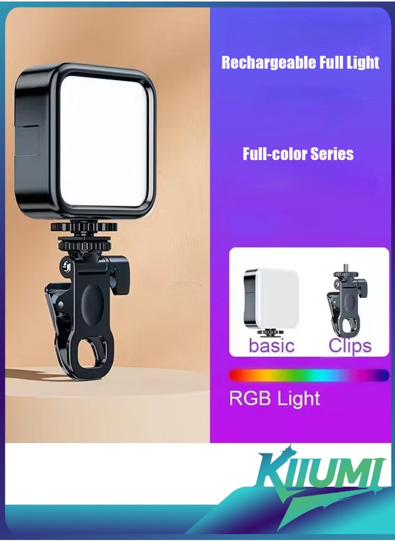 KIIUMI Portable RGB Video Light Fill Light 0-360 Full Color Video Light Dimmable 180 Degree Front and Rear Adjustment Angle for Photography,Video Conference,TikTok  - Image 1