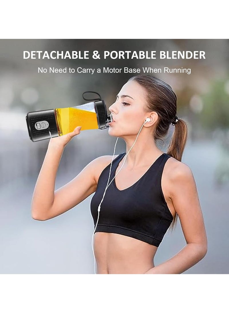 عام خَلَّاط سموذي محمول - مزود بكوب خلط صغير ذي 6 شفرات، يعمل بالشحن، مثالي للمكتب أو النادي الرياضي أو المطبخ - Image 4