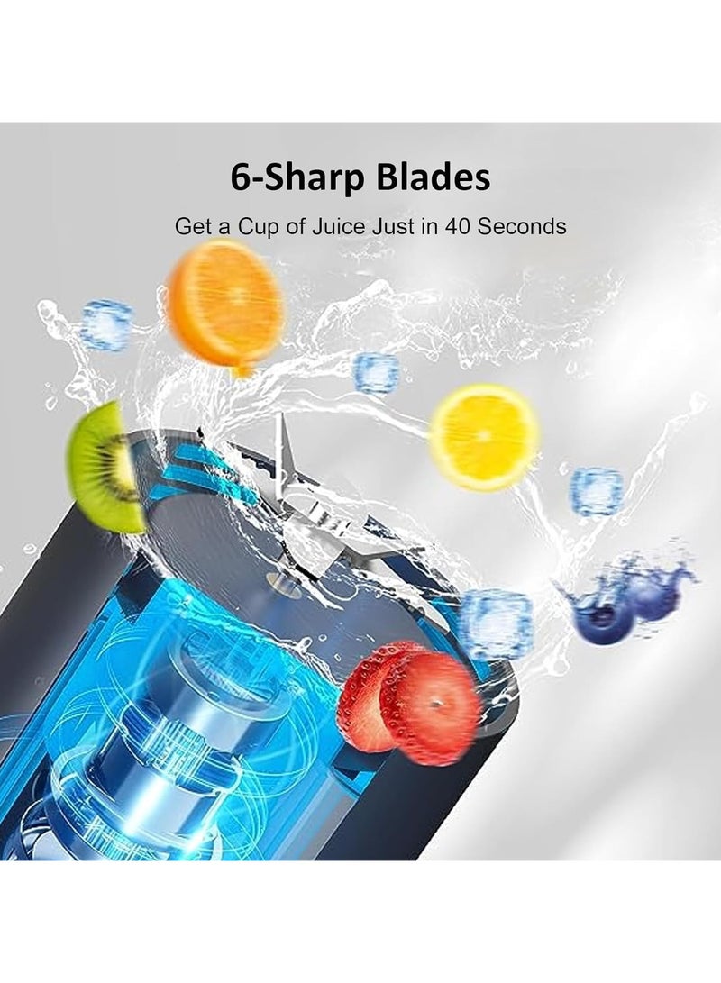 عام خَلَّاط سموذي محمول - مزود بكوب خلط صغير ذي 6 شفرات، يعمل بالشحن، مثالي للمكتب أو النادي الرياضي أو المطبخ - Image 2