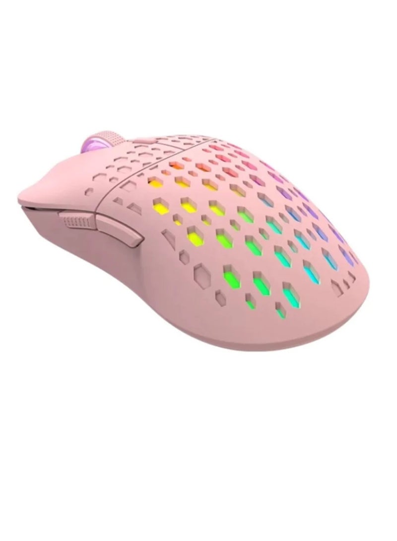 XTRIKE ME ماوس سلكي GM-209P مع إضاءة خلفية LED جسم وردي - Image 5