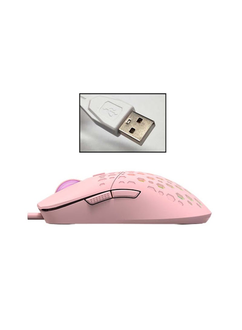 XTRIKE ME ماوس سلكي GM-209P مع إضاءة خلفية LED جسم وردي - Image 3