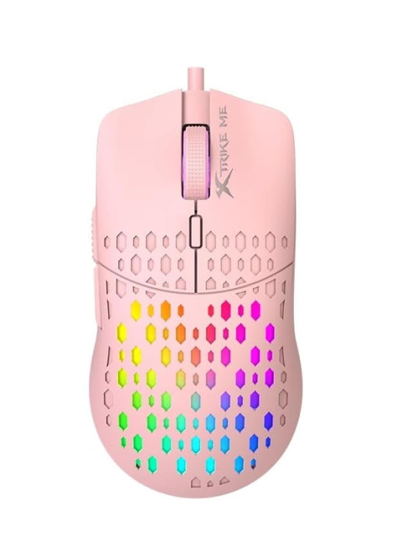 XTRIKE ME ماوس سلكي GM-209P مع إضاءة خلفية LED جسم وردي - Image 2