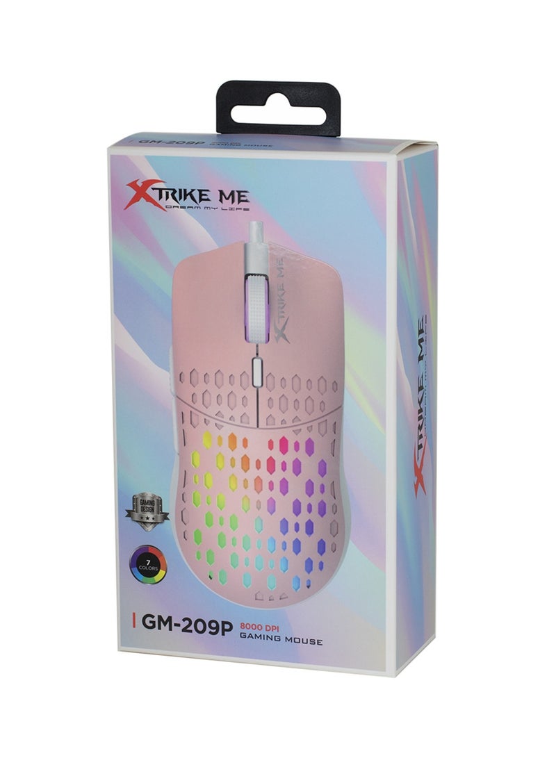 XTRIKE ME ماوس سلكي GM-209P مع إضاءة خلفية LED جسم وردي - Image 1