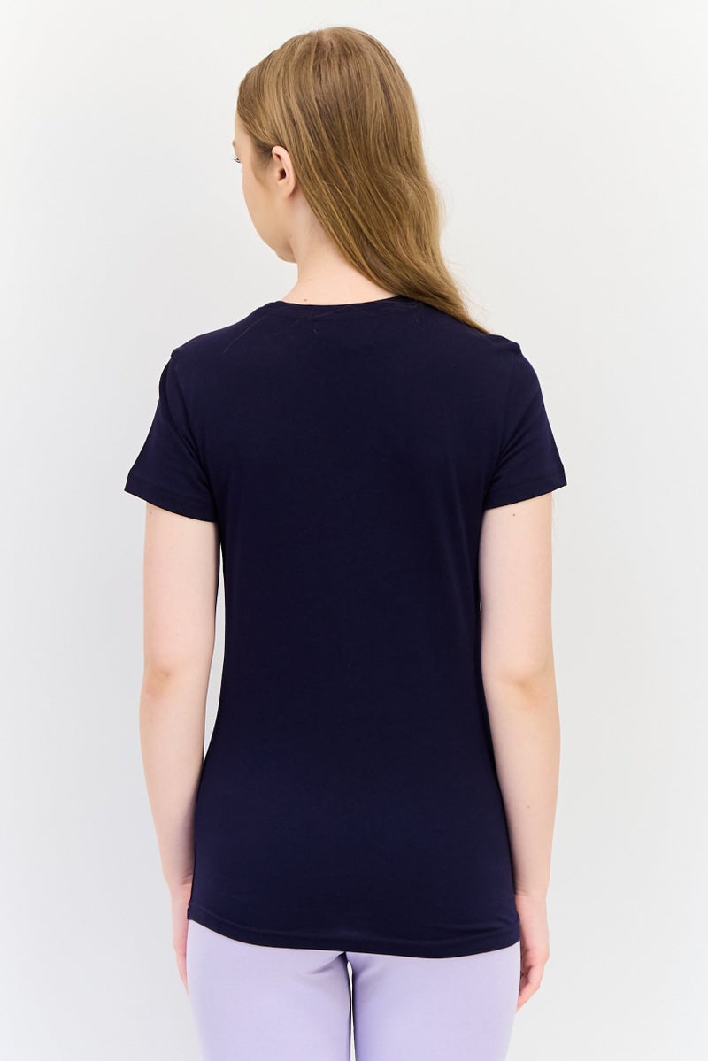 PUMA تي شيرت نسائي بقصة عادية بأكمام قصيرة للخارج، أزرق داكن - Image 2