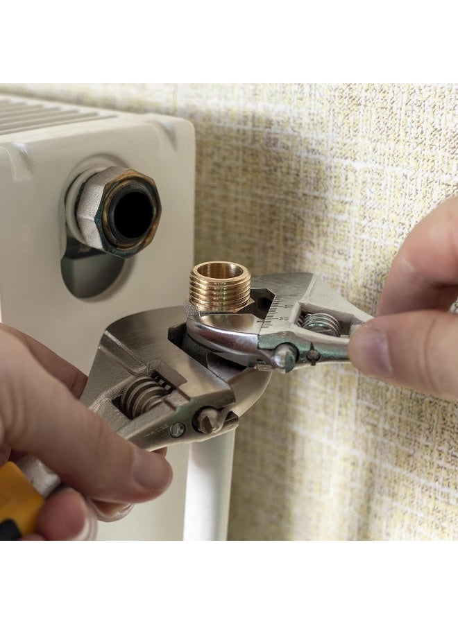 Biella 2Pcs Bsp Male To Male Solid Brass Hex Type Straight Thread Reducer Pipe Nipple With Teflon Tape, Heavy Brass Pipe Adapter Fittings Connectors Male Thread Hose (1/2 Inch To 3/8 Inch) - Image 5