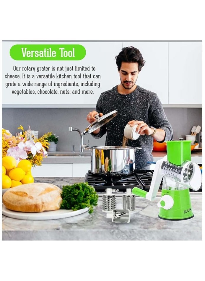 Denx Multi-Function Rotary Grater Vegetable Cutter, Vegetable Grater And Food Chopper For Kitchen, Dishwasher Safe Suitable For Chopping Vegetables Like Cucumber, Zucchini, Carrot, Potato, Etc. - Image 4