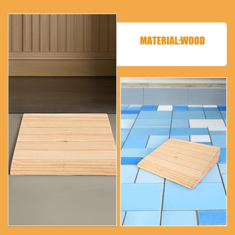 Wooden Wheelchair Ramp Curb Ramp Threshold Slope Pad 30.8 X 30 X 8 Cm For Home Steps Doorway Scooter Motorcycle - Image 4