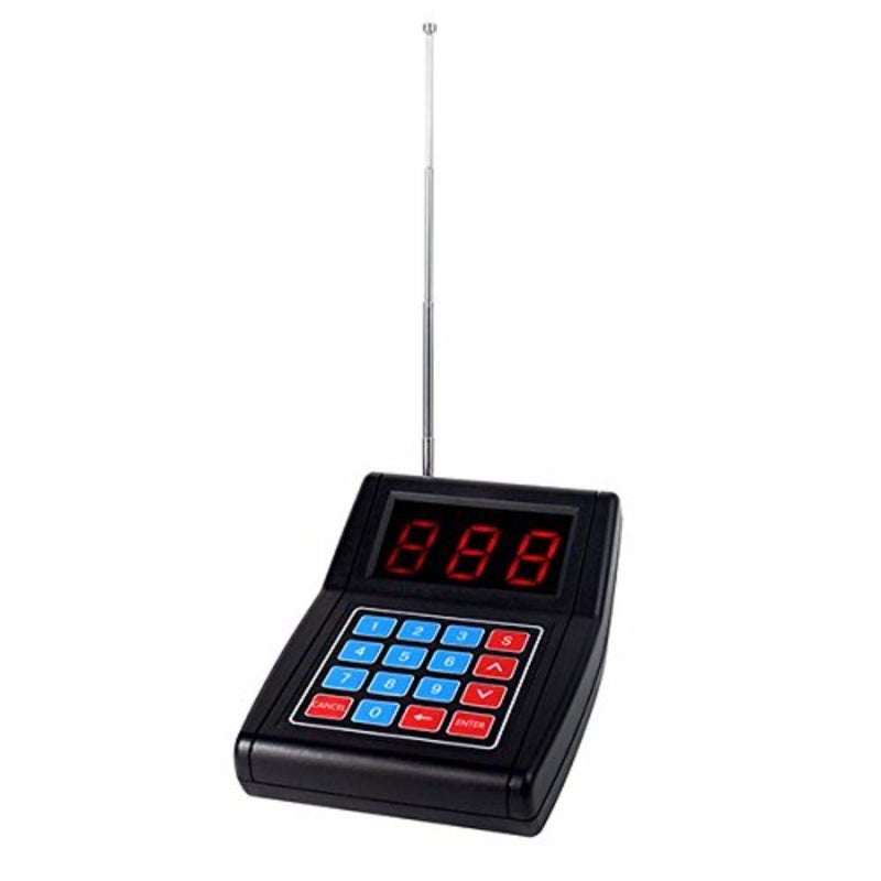 Restaurant Pager System Queue Number Call Coaster Pager Wireless Paging System Calling System Portable Rechargable Restaurant Buzzers with Numeric Keypad Transmitter 20 Pagers+1 Caller Wireless Paging, Queue Number Call, Coaster Buzzers, Waiter Service, Calling System - Image 5
