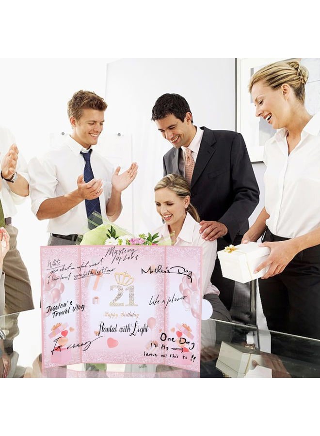 RANERVZ Birthday Guest Book Decorations, Giant Birthday Signing Card for Men Women Alternative Signature Guest Book with Number Stickers for Any Age, Anniversary Party Decorations (Rose Gold) - Image 5