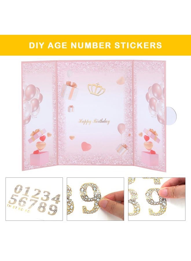 RANERVZ Birthday Guest Book Decorations, Giant Birthday Signing Card for Men Women Alternative Signature Guest Book with Number Stickers for Any Age, Anniversary Party Decorations (Rose Gold) - Image 2
