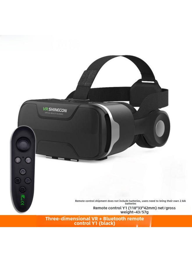 Selection Of 3d Glasses Thousand Magic Glasses Head-wearing Immersive Headphones All-in-one Intelligent Virtual Reality Vr Glasses-Color:Stereo VR + Y1 Black Bluetooth Remote Control - Image 1