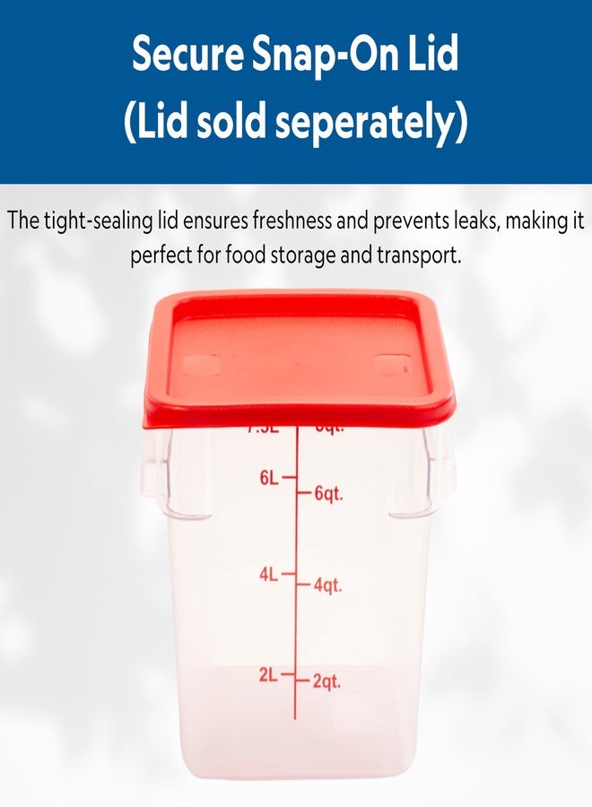 FSE Square Food Container, 8 Quart, Polycarbonate, Reusable, Clear, NSF, (LID SOLD SEPARATELY) - Image 3