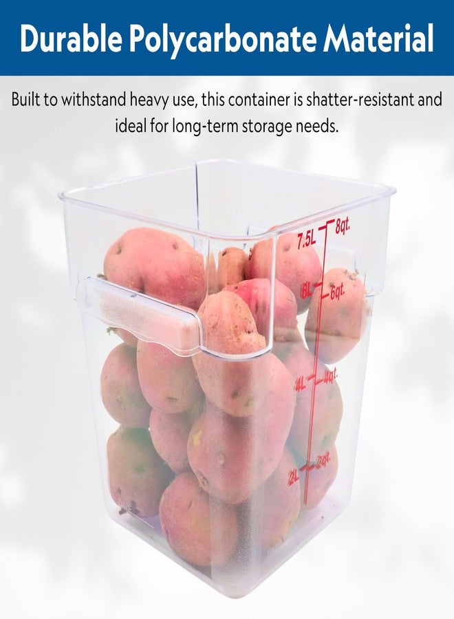 FSE Square Food Container, 8 Quart, Polycarbonate, Reusable, Clear, NSF, (LID SOLD SEPARATELY) - Image 2